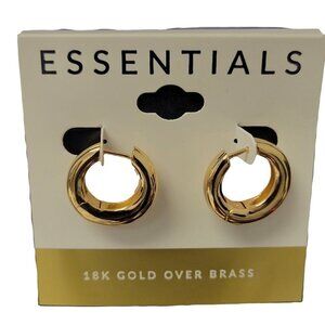 WOMEN'S Essentials Brand 18K Gold Over Brass Earrings.